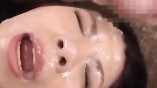 Asian bukkake in rough scenes 2