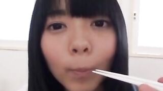 Cute girl licks pussy
