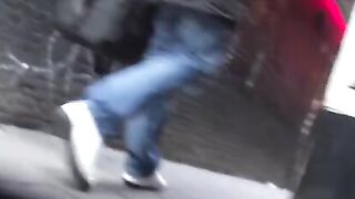 Sexy chick's shaved cunt banged