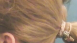Amateur babe sucks dick