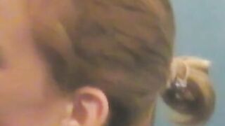 Amateur babe sucks dick