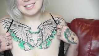 Sloppy Blowjob & Anal Threesome - Busty Brunette Teen Rides Huge Dick in POV