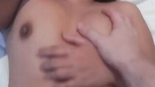 Asian cutie blows cock nicely