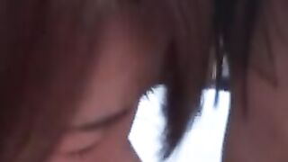 Asian cutie blows cock nicely