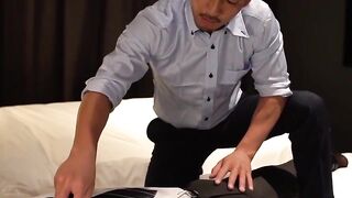 Bound Kosuke begs for cum as Asian Hiroya edges him with kinky toys