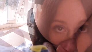 Gorgeous Belle Ohara sits on my cock and bounces on top of it