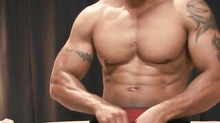 Muscle hunk  Robert Axel gets sultry massage and horny edging session