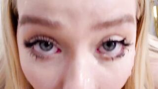 Petite blonde Haley Spades gets face fucked in multiple positions