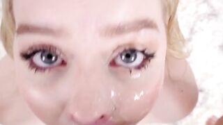 Petite blonde Haley Spades gets face fucked in multiple positions