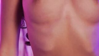 Big ass petite Asian beauty strips to flaunt slender nude figure