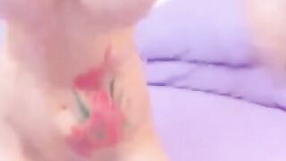 Big-Titted Amateur Babe Toys Her Shaved Pussy on Webcam