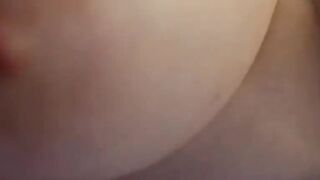 Busty teen get facial after footjob titjob and hard pounding