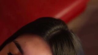 Busty teen get facial after footjob titjob and hard pounding
