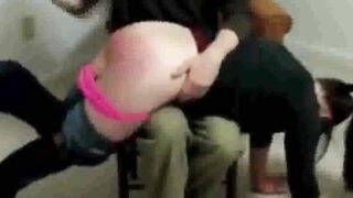 Stepdaughter over stepdad's Knee (spanking)