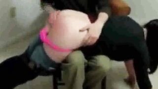Stepdaughter over stepdad's Knee (spanking)