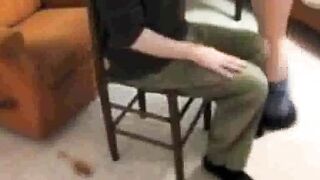 Stepdaughter over stepdad's Knee (spanking)