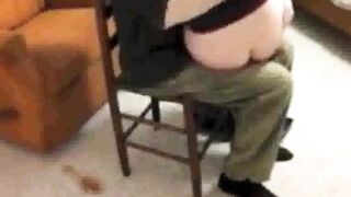 Stepdaughter over stepdad's Knee (spanking)