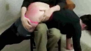 Stepdaughter over stepdad's Knee (spanking)
