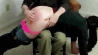 Stepdaughter over stepdad's Knee (spanking)