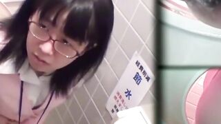 Filming gorgeous Japanese workers peeing in a shared toilet