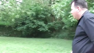 Chubby German MILF gets banged inside the meadow by passerby