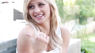 Big tits blonde girl enjoys posing and sexy busty girl enjoyed striptease