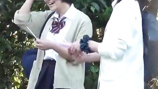 Voyeur films schoolgirls flashing pussies while peeing outside