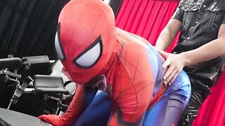Leatherman Hiroya rips your horny spider hero in this BDSM action