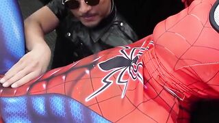Leatherman Hiroya rips your horny spider hero in this BDSM action