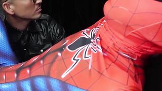 Leatherman Hiroya rips your horny spider hero in this BDSM action