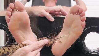 Dan Edwards and hung DILF tickles restrained Victor T relentlessly