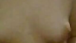 Shaved pussy is caressed