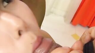 Vagina of babe is drilled