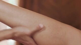 My gorgeous babysitter massage my shoulder and pussy