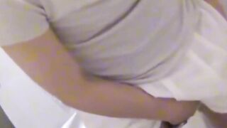 Hidden cam films two Japanese honeys masturbating in public