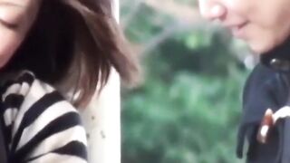 Japanese babe cant hold and pisses through her panties