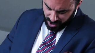 Hairy DILFs Dani RObles and Xavi Duran has special cock treat to Noel Santoro