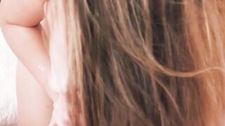 Curvy Britt James gives my cock great blowjob until I cum in her face