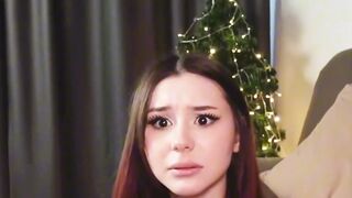 Redhead Camgirl in Black Stockings Gets Rough Throat Fuck and Intense Pounding