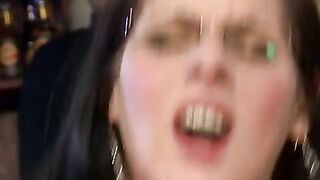 Babes fucked clothed at the bar