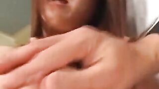 Asian girl grinds on a dick