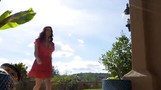 Making busty next door wife happy with a big dick in her mouth