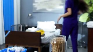 Caught horny nurses having sex in my room