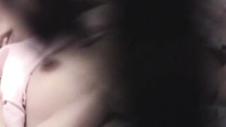Horny Asian rubs shaved cunt while perv watches live