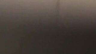 Voyeur films Japanese babe rubbing her pussy in ladies room