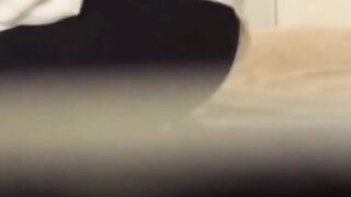 Voyeur films Japanese babe rubbing her pussy in ladies room