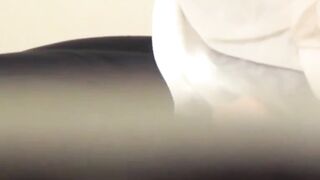 Voyeur films Japanese babe rubbing her pussy in ladies room