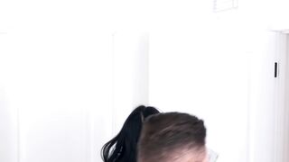 Sweet chick Ophelia Purr takes a ride on stepdaddys monster cock