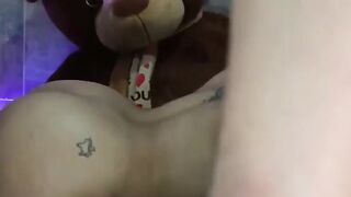 Horny latina teen sucking and fucking two guys