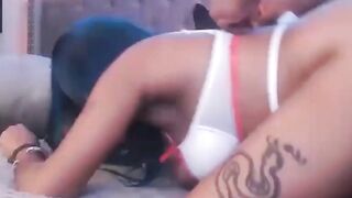 Ebony slut get load of cum on ass after hard BBC pounding
